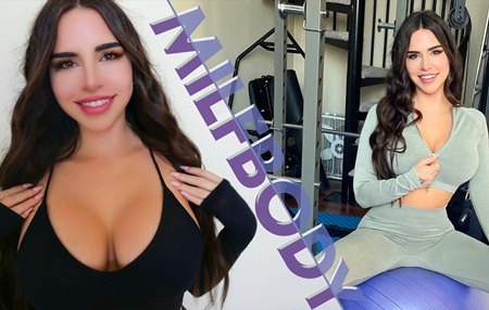 Сисястая брюня позвала соседа помочь с тренировкой и кончила на его толстой колбаске.